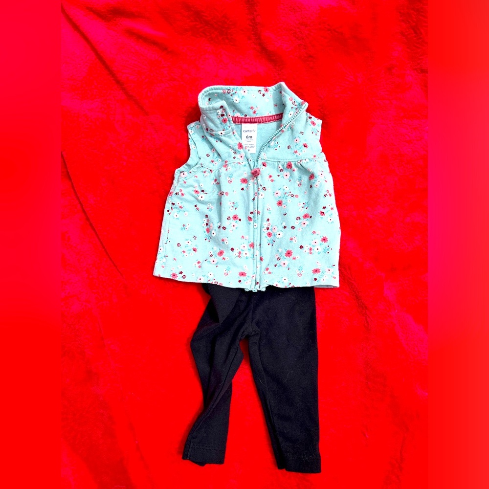 Girls size 6 months vest and leggings